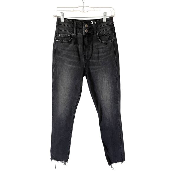 REVOLVE Denim - Pistola x Revolve Skinny High Rise Raw Hem Denim Jeans Black Gray Size 26 NEW